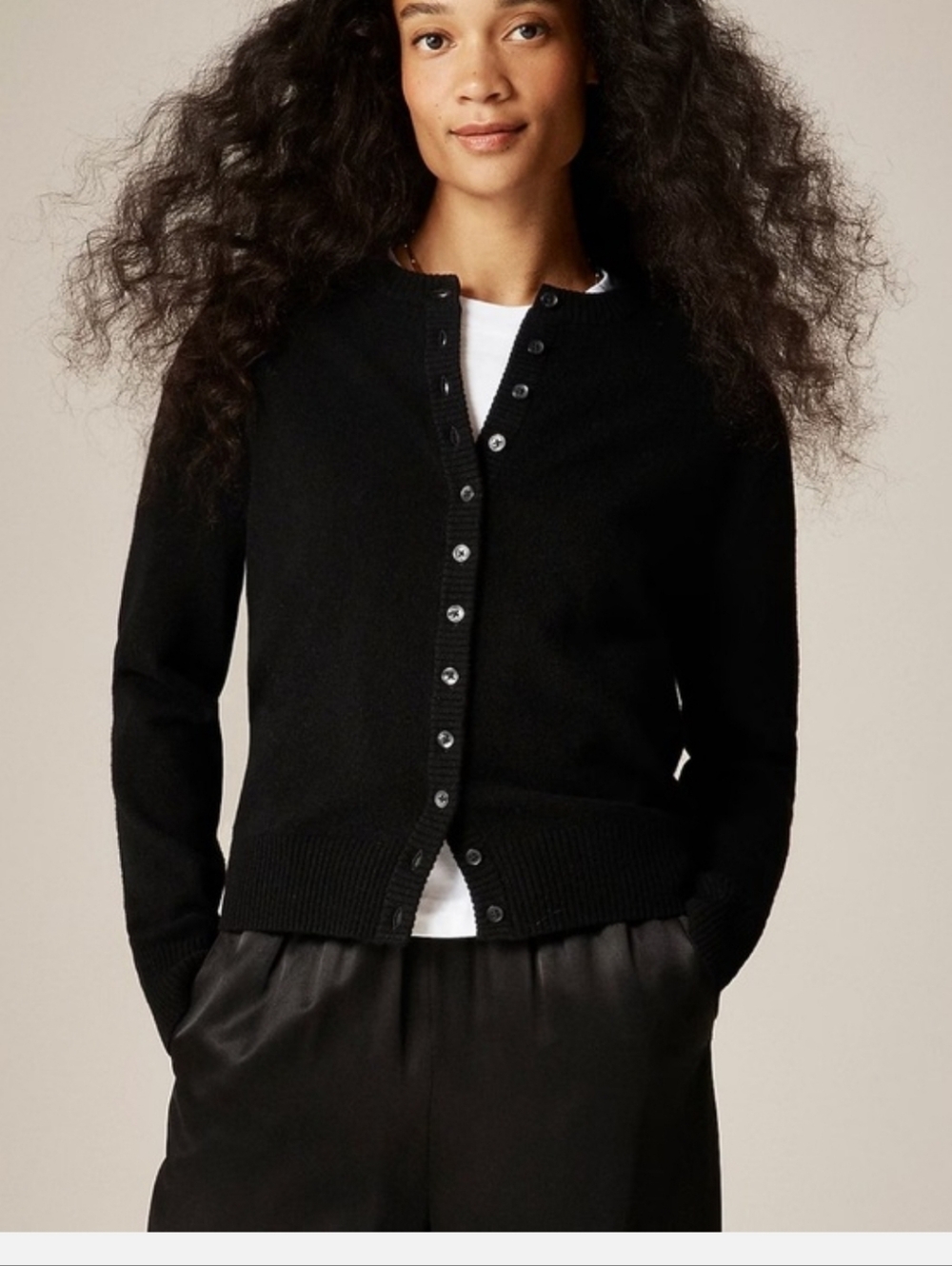 J.Crew Perfect cashmere cardigan in black XS Extra Small